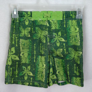 Circo boys swim trunks Size 3T Green Tiki Aloha